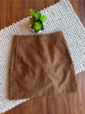 J. Crew | NWOT Women’s Faux Suede A-Line Mini Skirt | Walnut | 6
